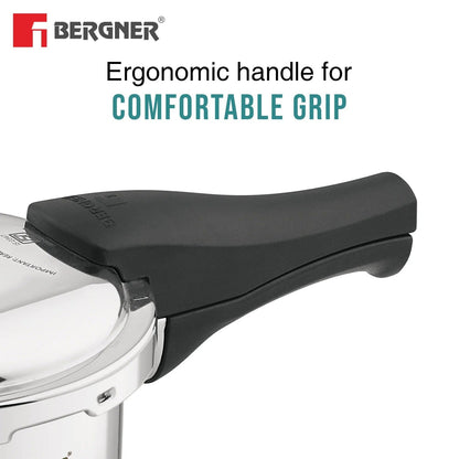 Bergner Trimax Junior Tri-Ply 1 Litre Outer Lid Pressure Cooker (BGIN-7860)
