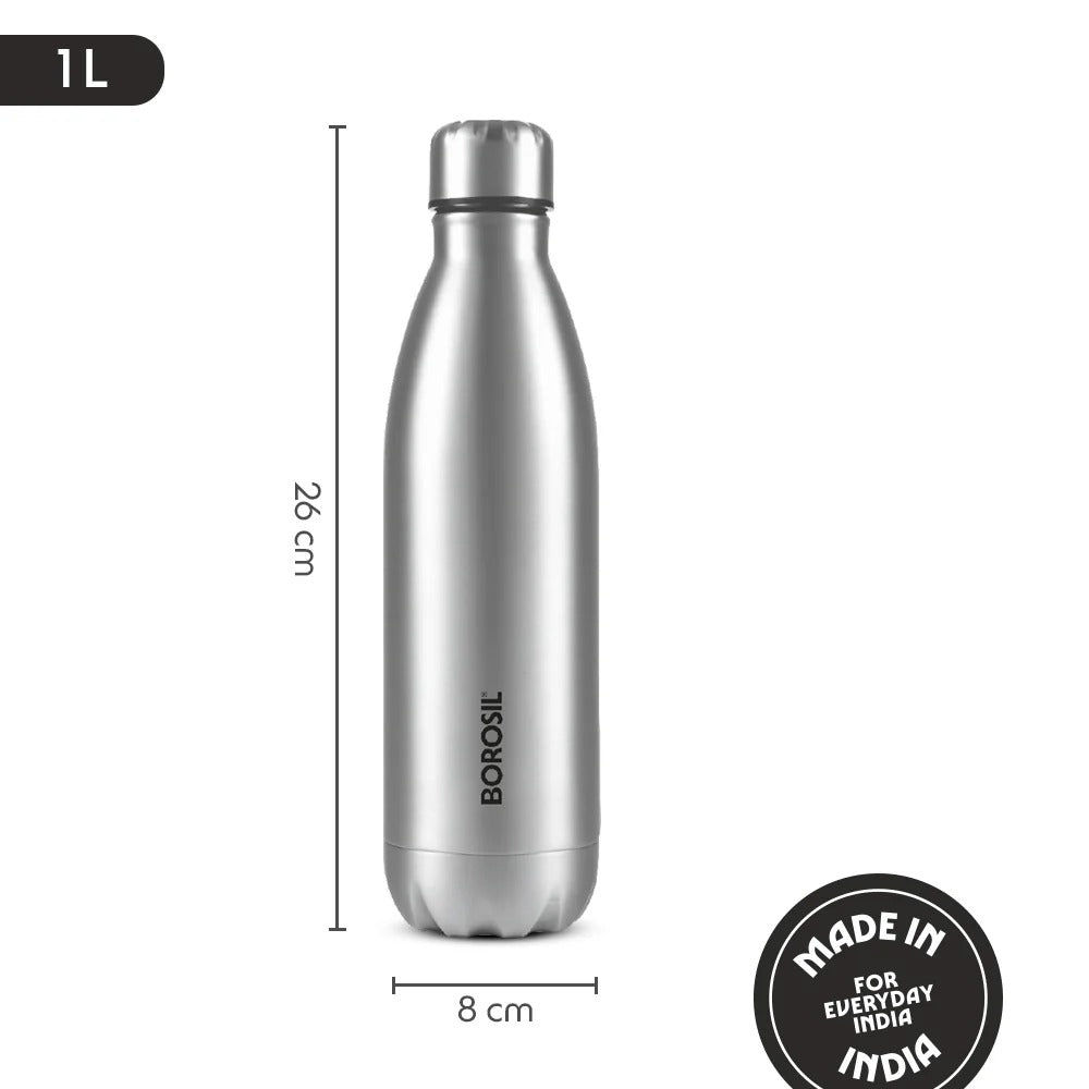 Borosil Bolt Single Wall Stainless Steel Bottle