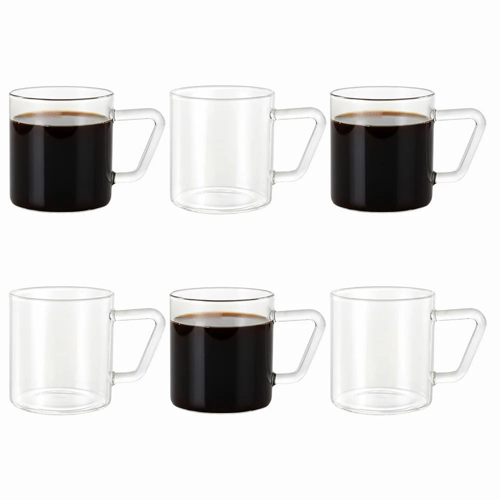 Borosil Vision Espresso Coffee Cup Set of 6 (120ml×6)