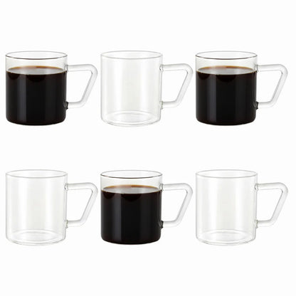 Borosil Vision Espresso Coffee Cup Set of 6 (120ml×6)