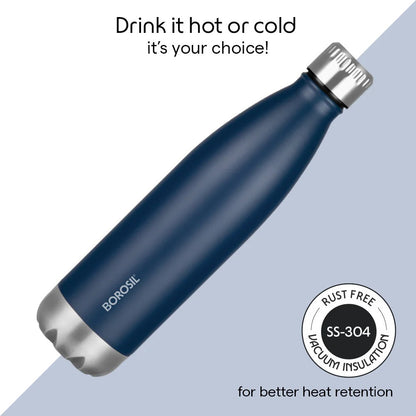 Borosil Bolt Insulated Bottle 1L Blue