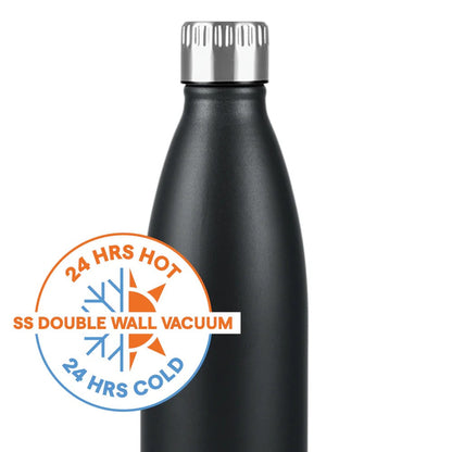 Borosil Bolt Insulated Bottle 1L Matte Black