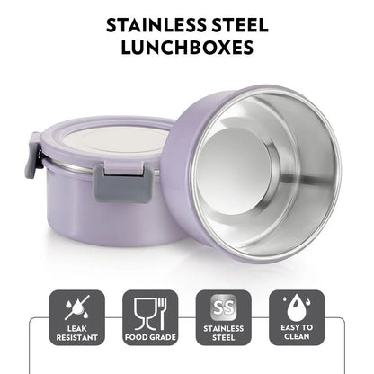 Borosil Glory Lunchbox with SS Bottle (280ml×3 + 600ml Bottle)