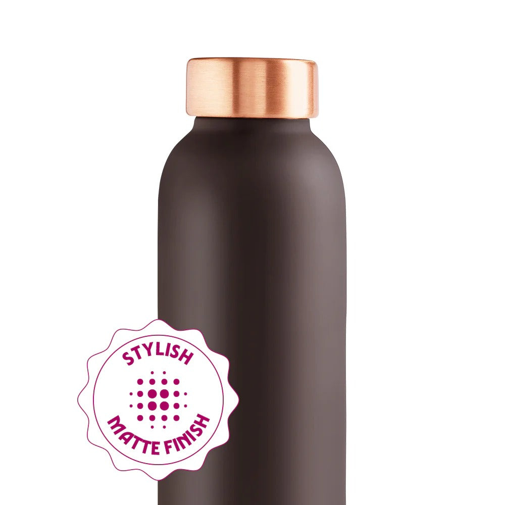 Borosil Eco Colour Copper Bottle and Glass Set Brown