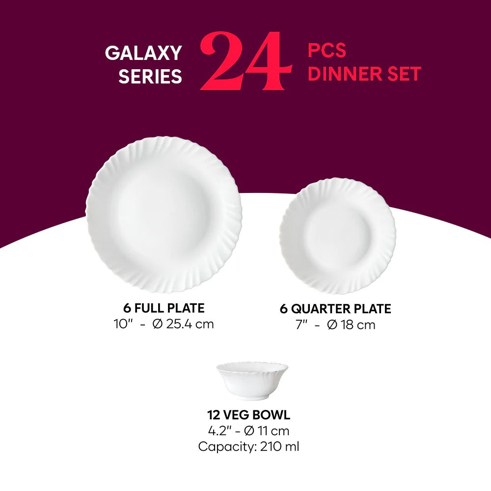 Borosil Larah Opalware Florence 24 Pcs Dinner Set