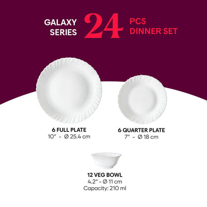Borosil Larah Opalware Florence 24 Pcs Dinner Set