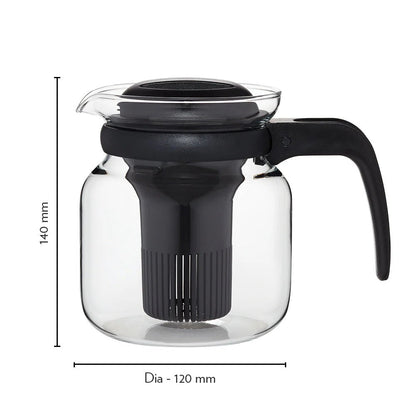 Borosil Glass Kettle Tea Coffee Teapot with Infuser 1L