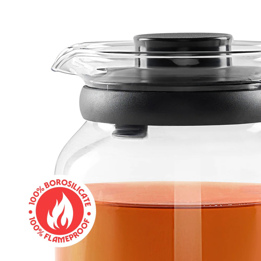 Borosil Glass Kettle Tea Coffee Teapot Carafe 1.2L