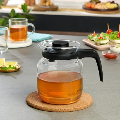 Borosil Glass Kettle Tea Coffee Teapot Carafe 1.2L