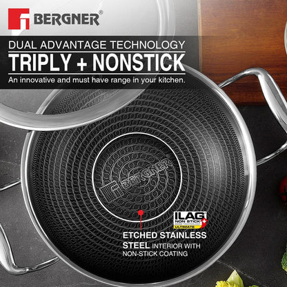 Bergner Hi-Tech Giro Tri-Ply Stainless Steel Kadai