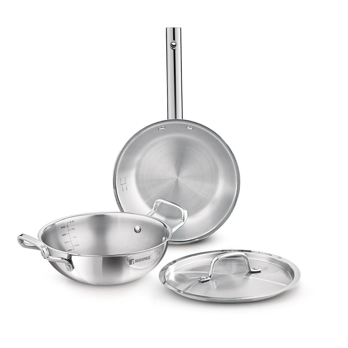 Bergner Tripro Tri-Ply 3 Pcs Cookware Set (BGIN-1396)