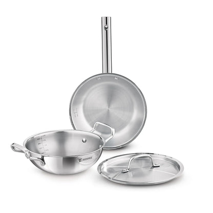 Bergner Tripro Tri-Ply 3 Pcs Cookware Set (BGIN-1396)