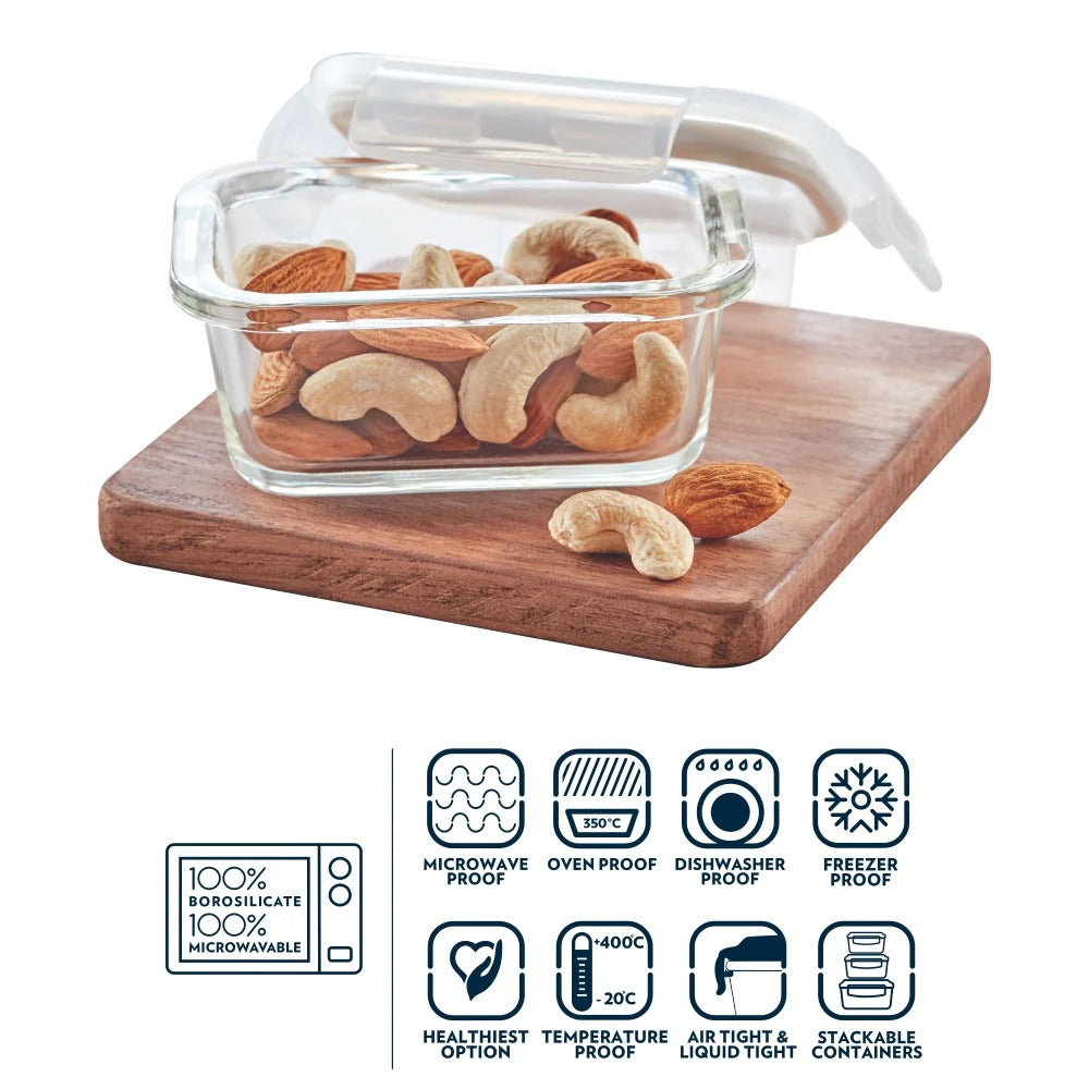 Borosil Klip N Store Airtight Glass Storage Container 120ml