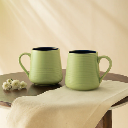Borosil Porcelia Bello Mug Peach Set of 2 (400ml×2)