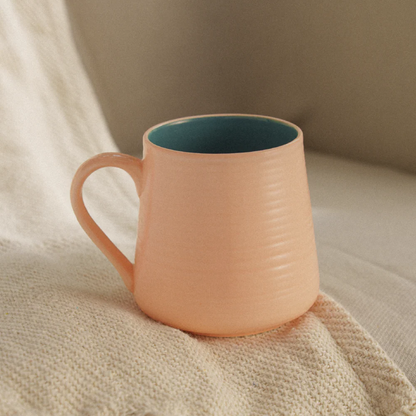Borosil Porcelia Bello Mug Peach Set of 2 (400ml×2)