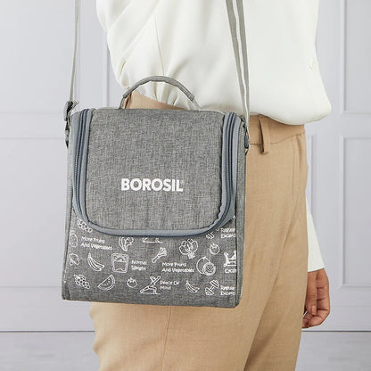 Borosil Slate Stainless Steel Lunchbox with SS Bottle