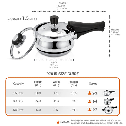 Milton ProCook Curve Triply Outer Lid Pressure Cooker