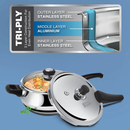 Milton ProCook Curve Triply Outer Lid Pressure Cooker