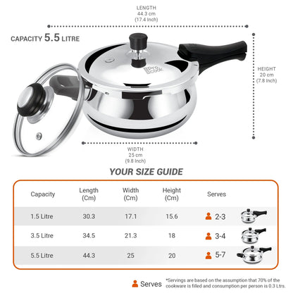 Milton ProCook Curve Triply Outer Lid Pressure Cooker