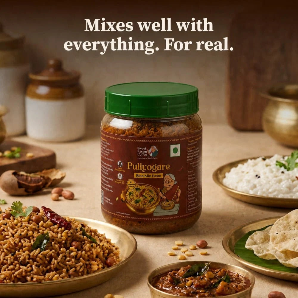 Sweet Karam Coffee Puliyogare Rice Mix Paste (Ready in Minutes) - 200 gms
