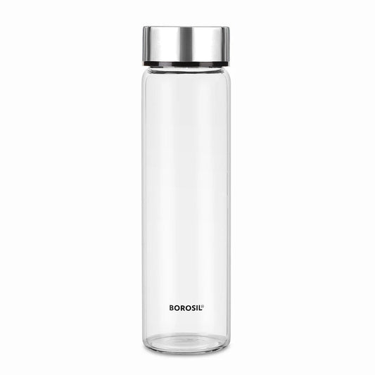 Borosil Neo Borosilicate Glass Water Bottle Silver 550ml