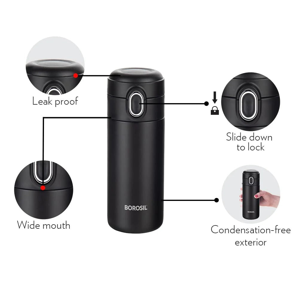 Borosil Hydra Thermoflask Water Bottle Traveller 300ml