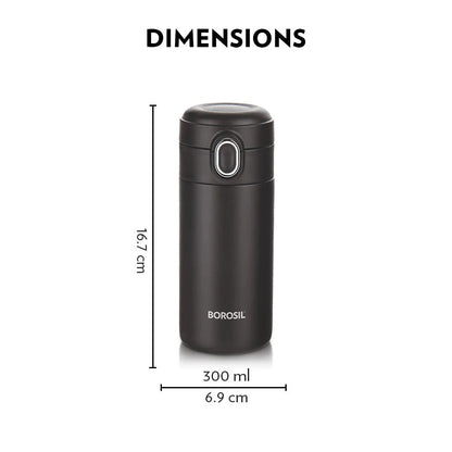 Borosil Hydra Thermoflask Water Bottle Traveller 300ml
