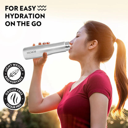 Borosil Swan Stainless Steel Single Wall Bottle 1L