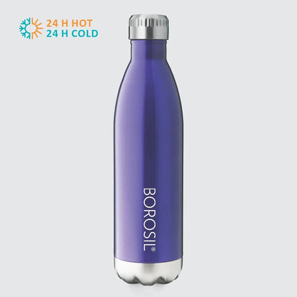 Borosil Bolt Insulated Bottle Trans Blue 500ml