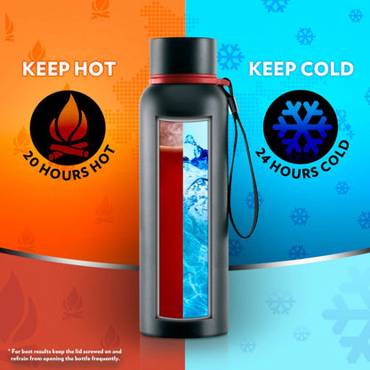 Borosil Hydra Thermoflask Trek Black Proud Indian Edition 700ml