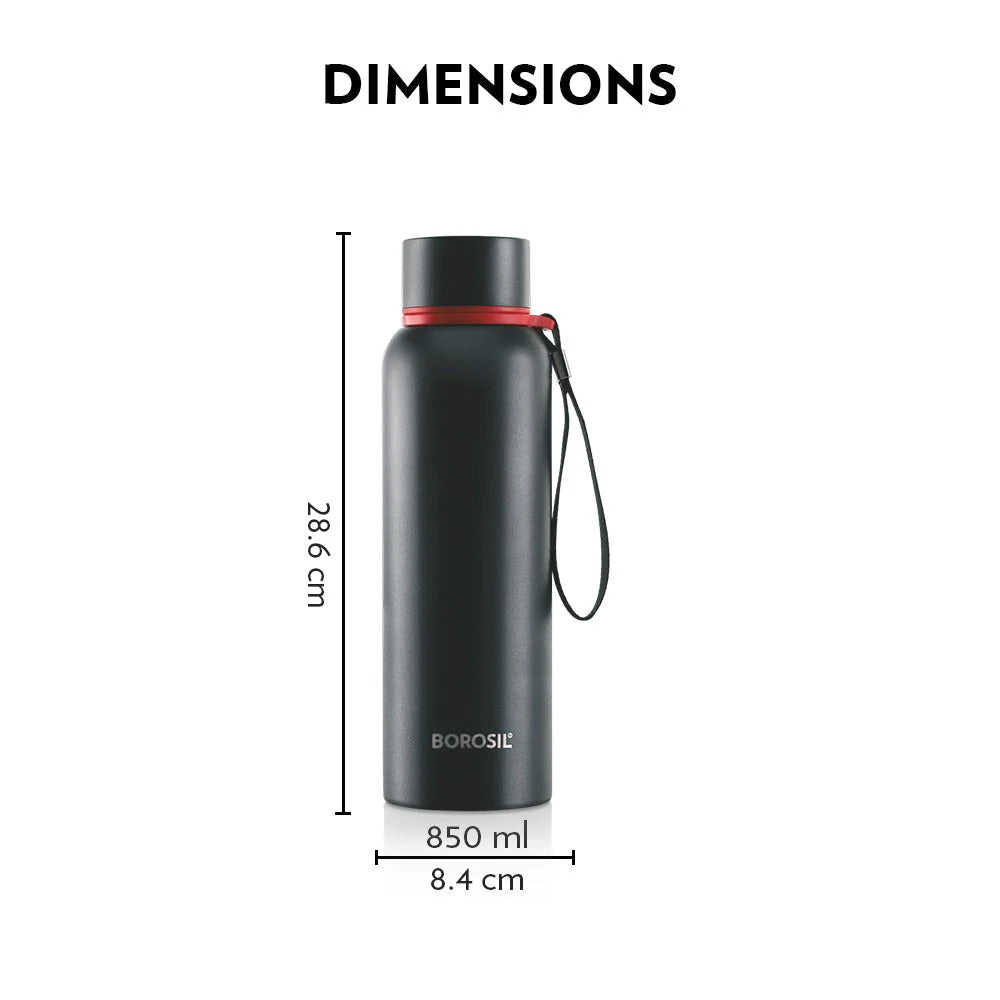 Borosil Trek Indigo Insulated Water Bottle 850ml