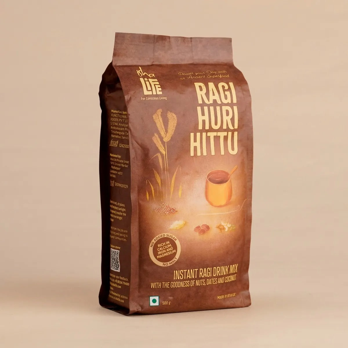 Isha Life Ragi Huri Hittu (Instant Ragi Drink Mix) - 500 gms