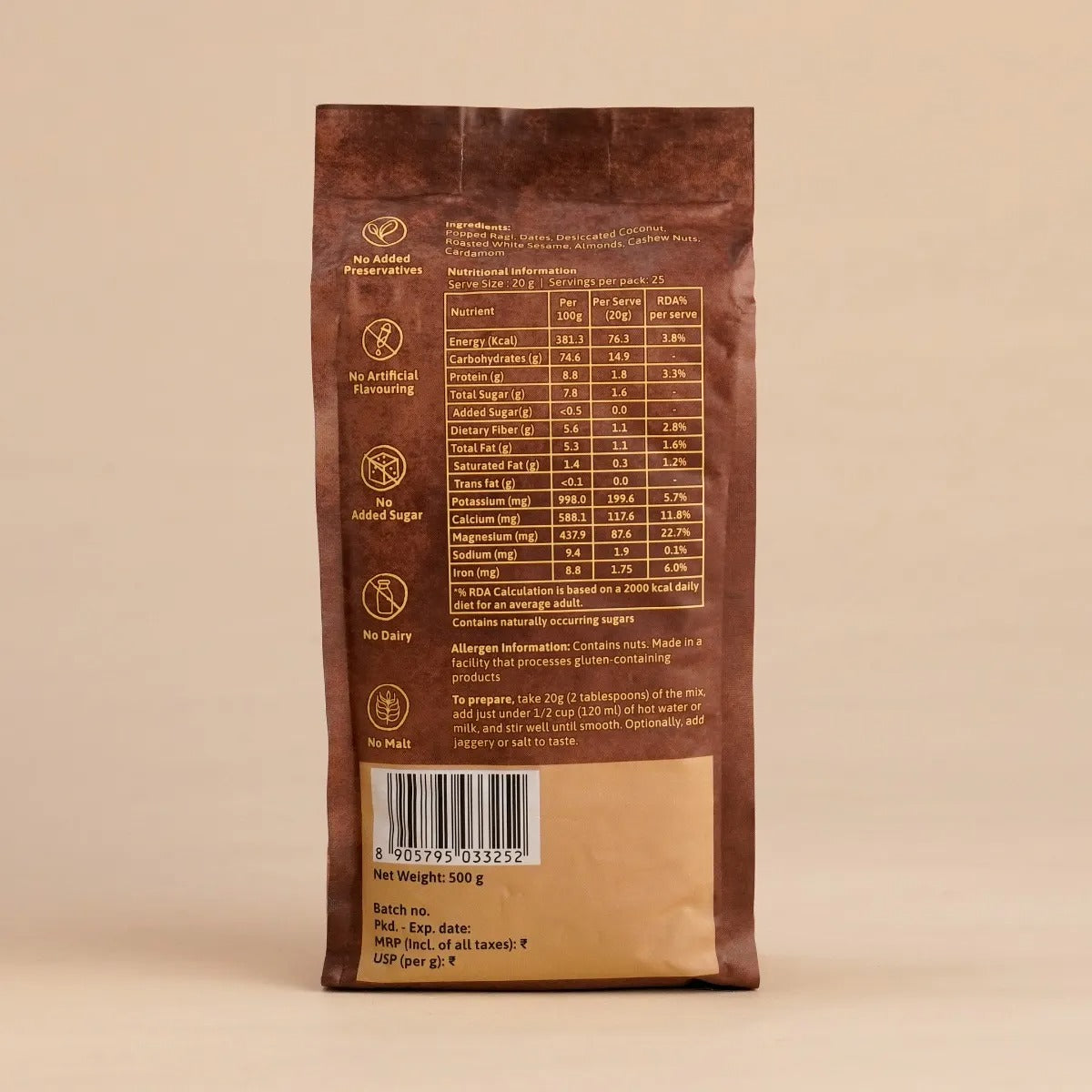 Isha Life Ragi Huri Hittu (Instant Ragi Drink Mix) - 500 gms