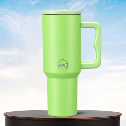 House of Quirk 1200ML Stainless Steel Tumbler with Handle & Lid - Lime Green