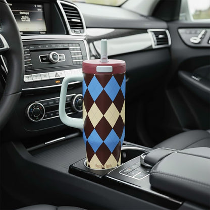 House of Quirk 1200ML Stainless Steel Tumbler - (Retro Plaid)
