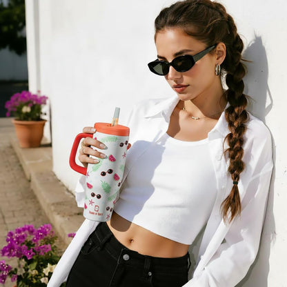 House of Quirk 1200ML Stainless Steel Tumbler -  (Tropical Pop)
