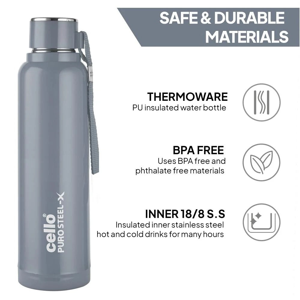 Cello Puro Steel X Benz 900ml Insulated Bottle - 650 ml