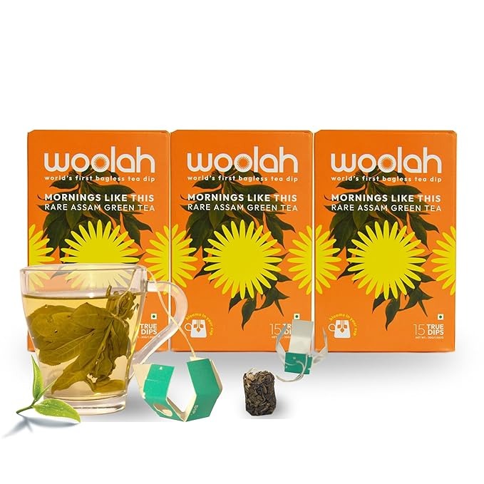 Woolah Artisanal Assam Green Tea Organic Bagless Tea Dip