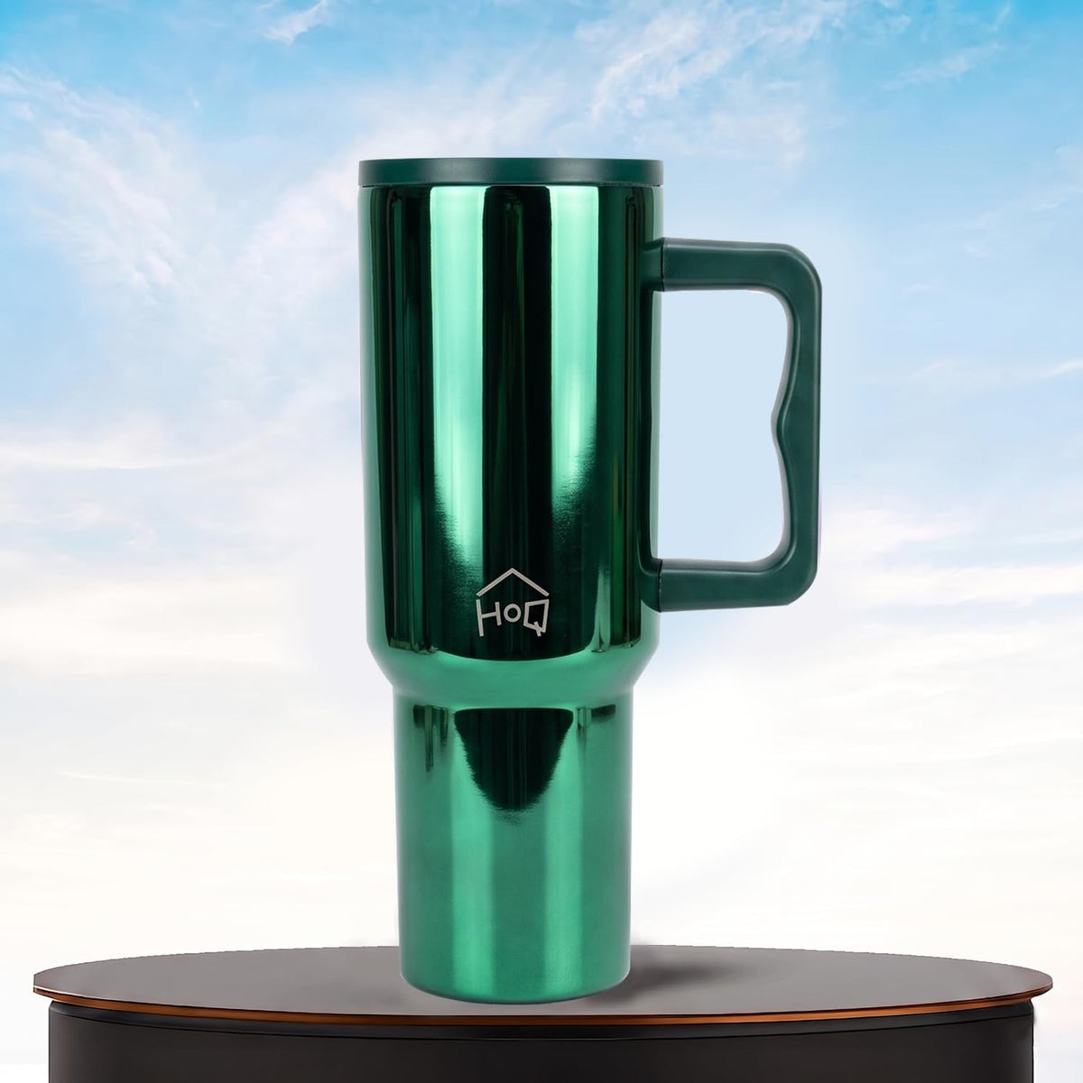 House of Quirk 1200ML Stainless Steel Tumbler with Handle - Mettalic Green
