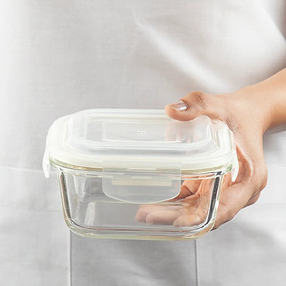 Borosil Klip N Store Plus Square Glass Container 800ml