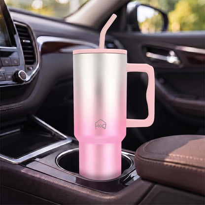 House of Quirk 1200ML Stainless Steel Tumbler with Handle - Electric Pink