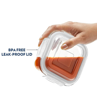 Borosil Klip N Store Plus Square Glass Container 800ml
