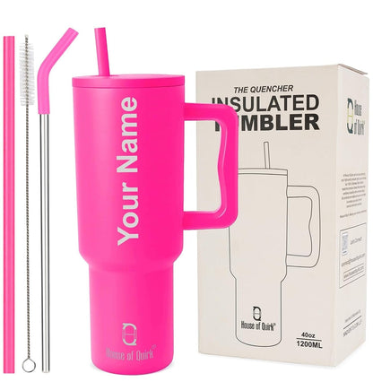House of Quirk 1200ML Custom Name Tumbler - Raspberry