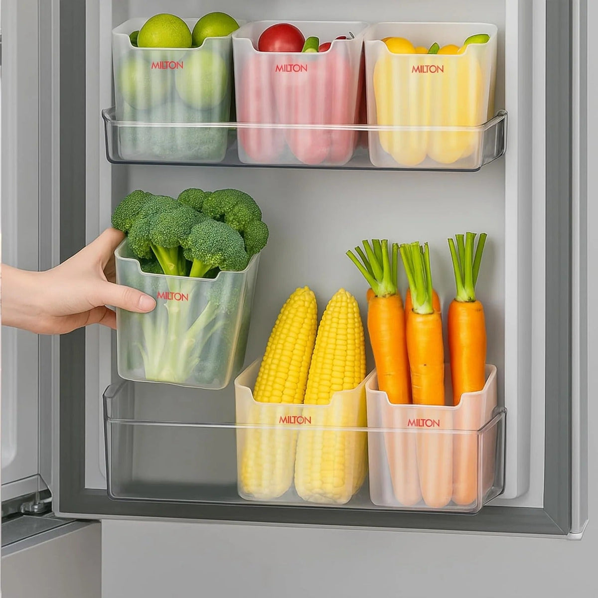 Milton Cryo Fridge Storage Containers for Door Set of 6