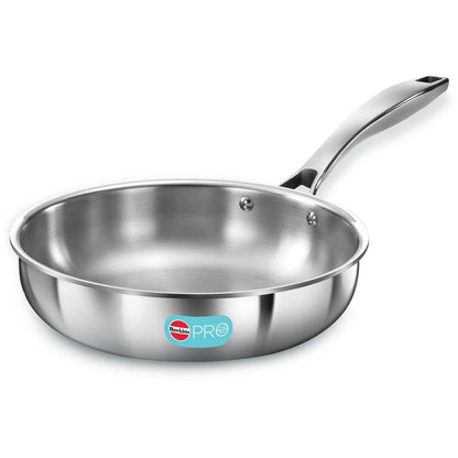 Hawkins Pro 18 cm Frying Pan, Triply Stainless Steel Fry Pan with Stainless Steel Handle