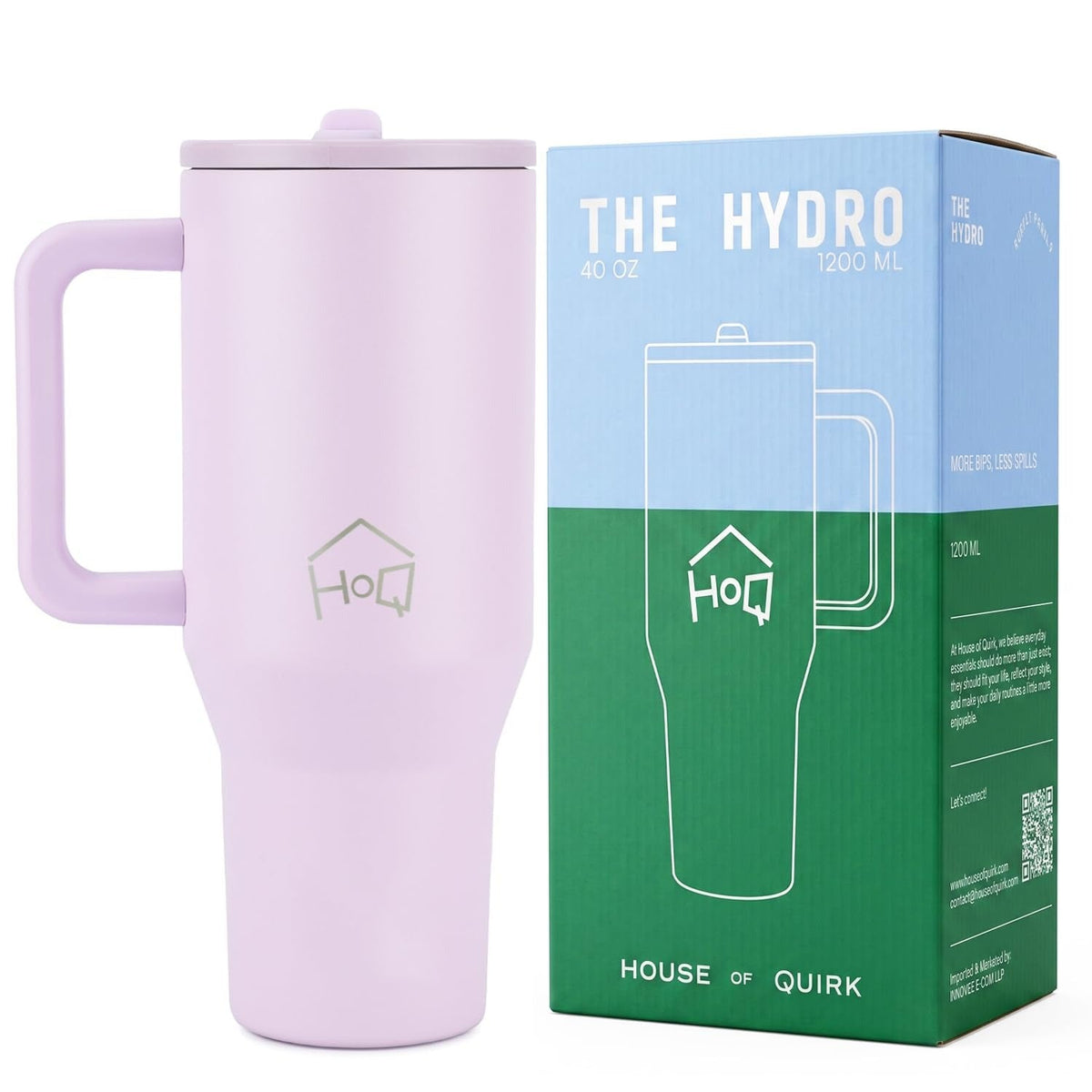 House of Quirk 1200ML Tumbler with Handle - Lilac