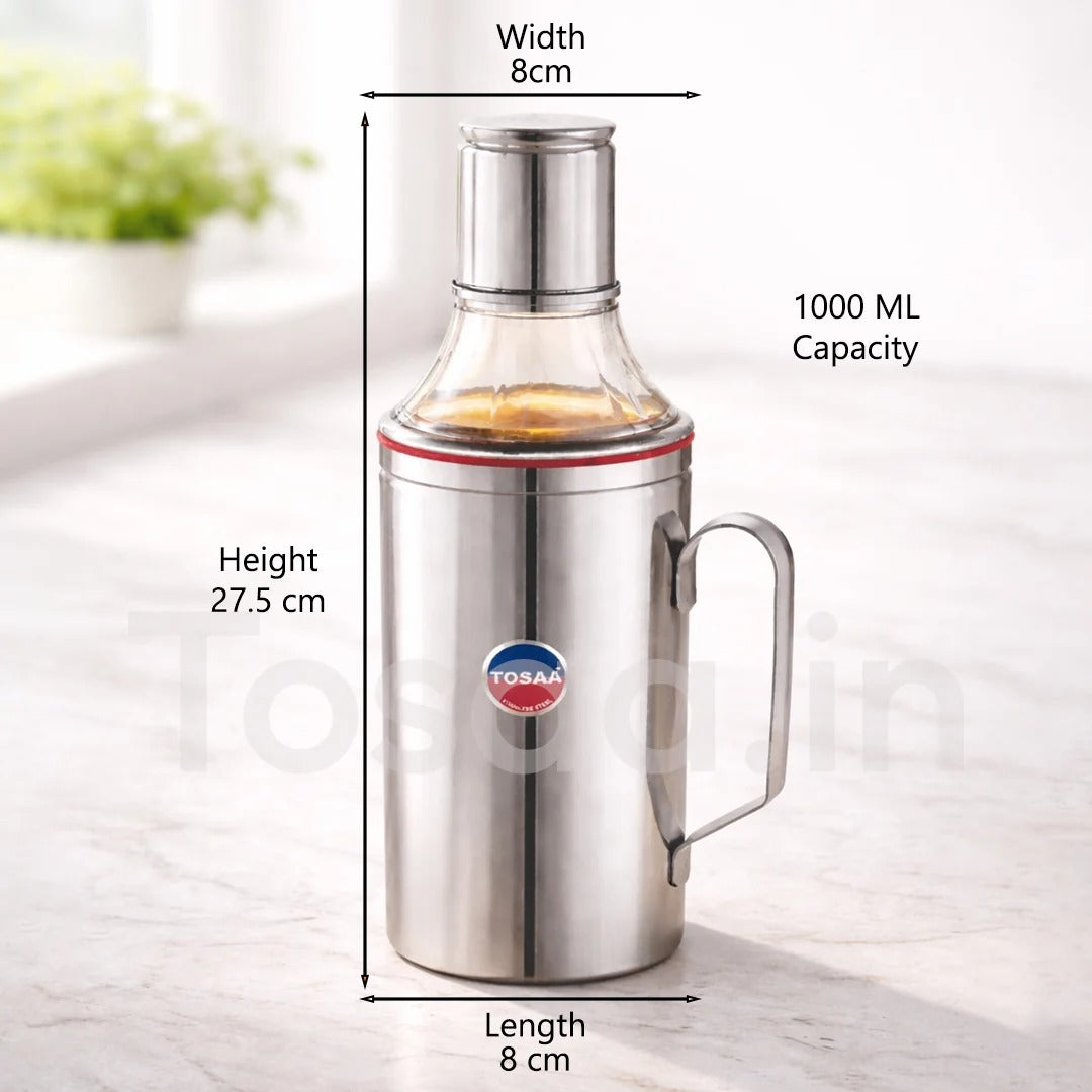 Tosaa Stainless Steel Oil Can 1000ml