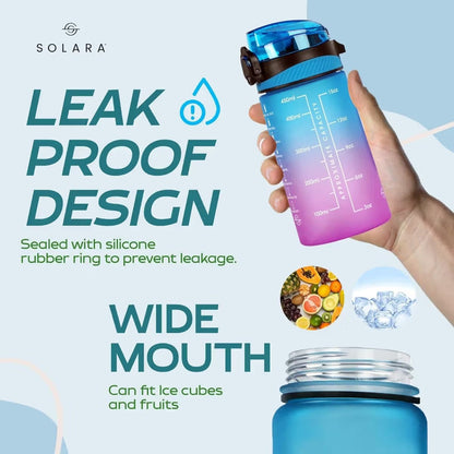 Solara Motivational Water Bottle Multicolor Fuscia 500ml (Free Size)