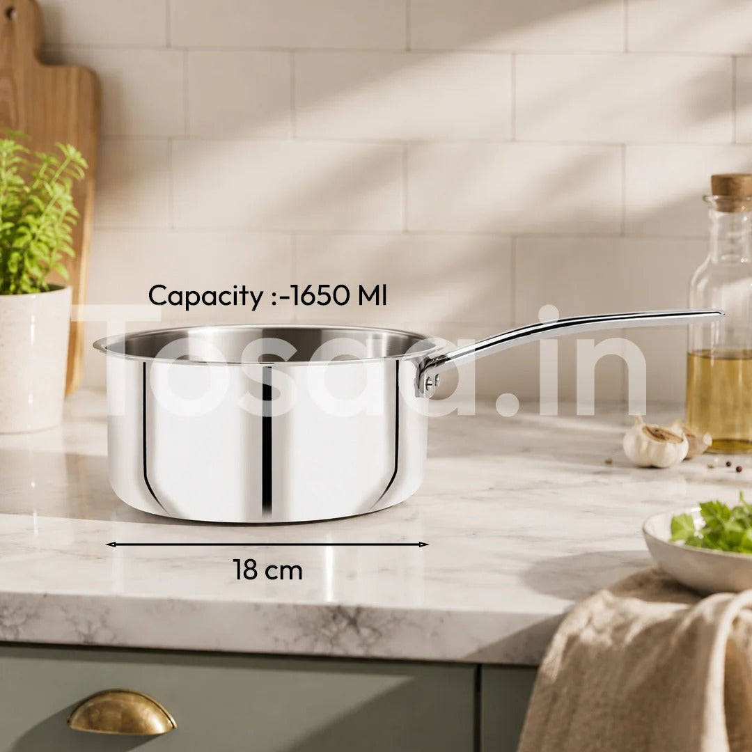 Tosaa SS Tri-Ply Sauce Pan without Lid 16cm