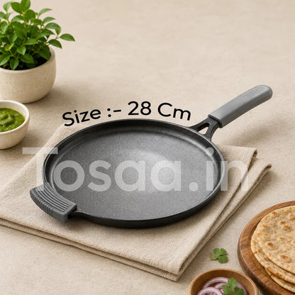 Tosaa Cast Iron Dosa Tawa with Long Handle 28cm
